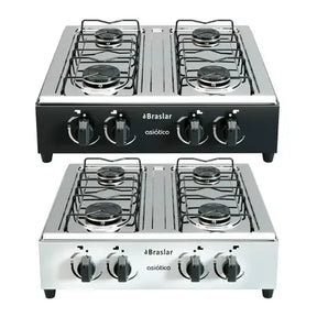 Fogão Cooktop De Mesa Portátil A Gás 4 Bocas Braslar Bivolt