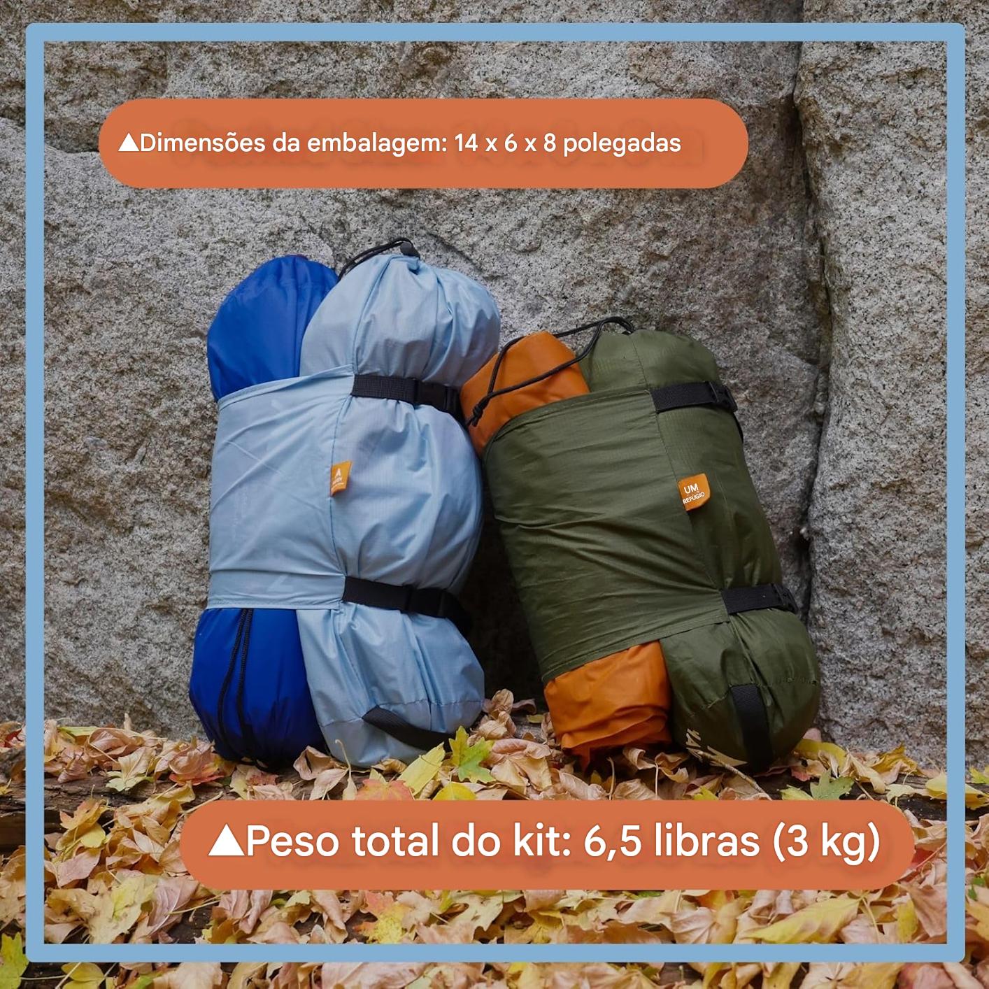 Barraca impermeável e rede de acampamento com rede mosquiteira - inclui almofada