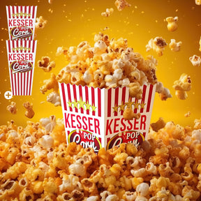 KESSER® Popcorn Machine Large 800 W Popcorn Maker 5.5 L Capacity with Non-Stick Coating Lid and Serving Bowl for Oil Butter Sugar Silent & Quick Includes Measuring and Popcorn Cup Removable Heating