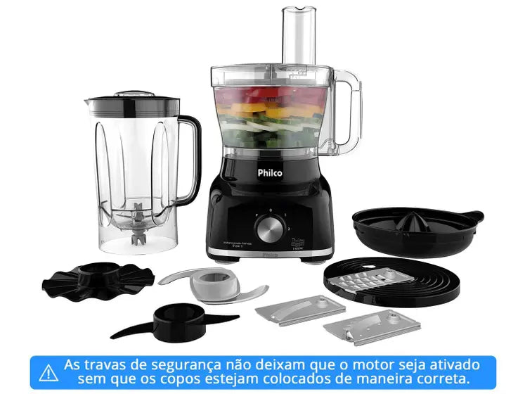 Multiprocessador de Alimentos Philco 1700W 9 em 1