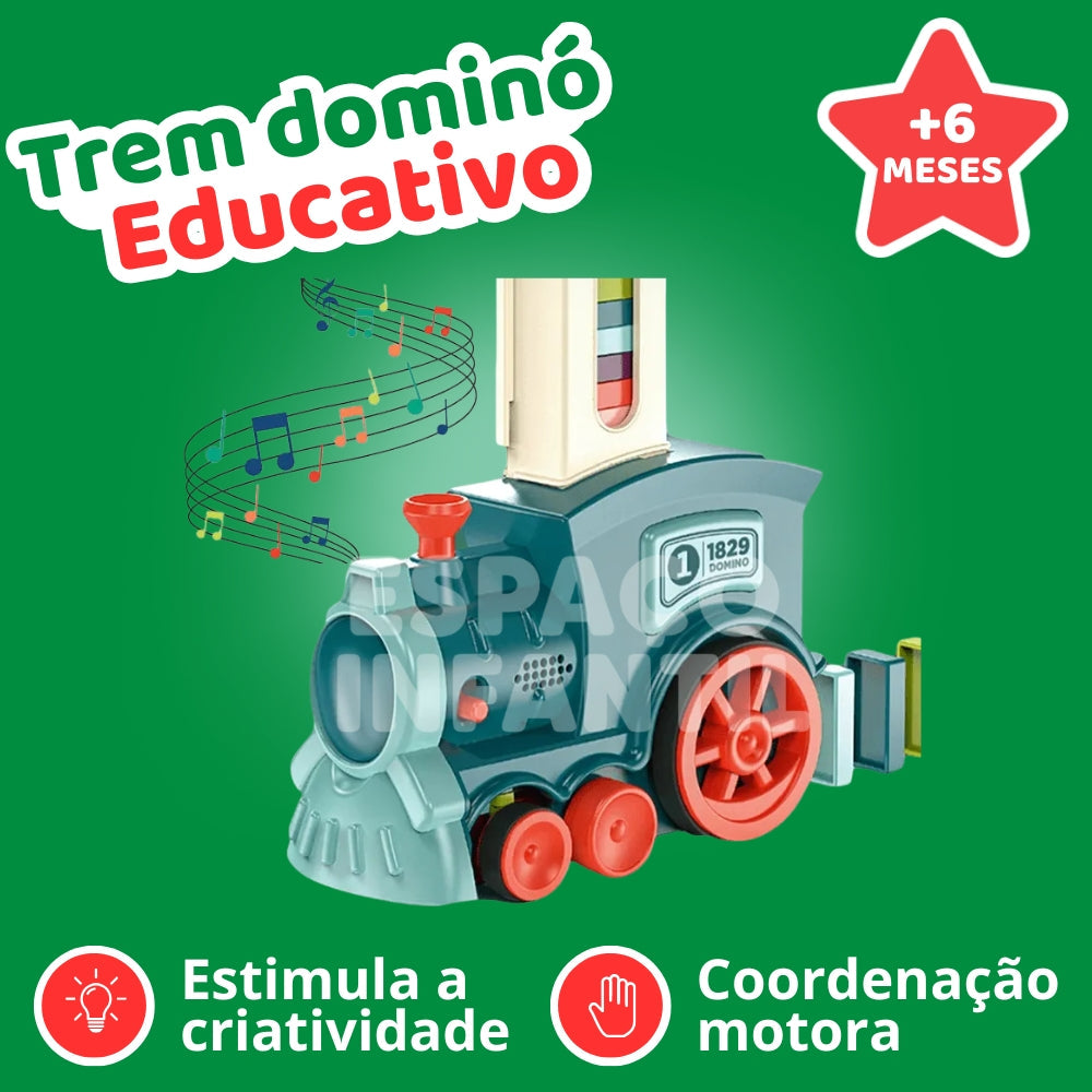 Trem Dominó Educativo ForKids C/ 100 Dominós