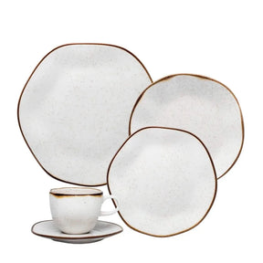 Aparelho de Janta Ryo Maresia Bordas Douradas 10 Peças