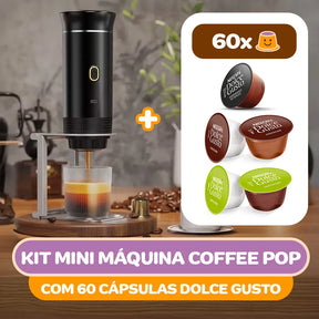 Kit Mini Máquina Coffee Pop + 60 Cápsulas Dolce Gusto