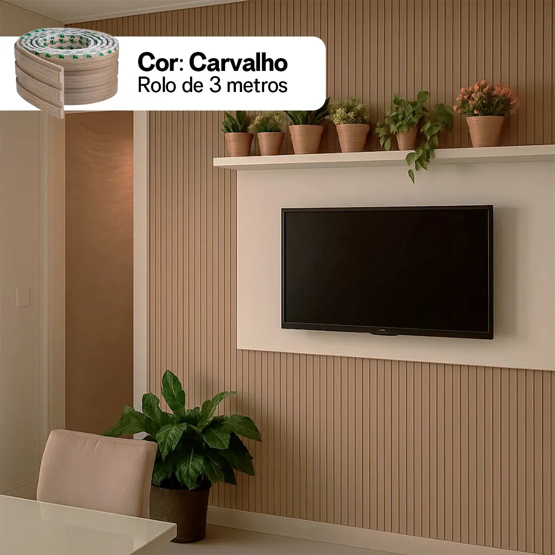 Kit Painel Ripado Autocolante 3M Laminado