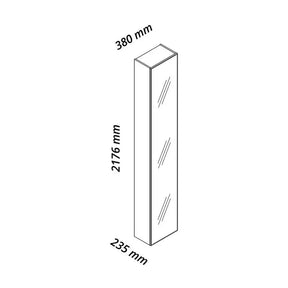 Cristaleira Luminare 1 Porta com LED e Espelho Gelius
