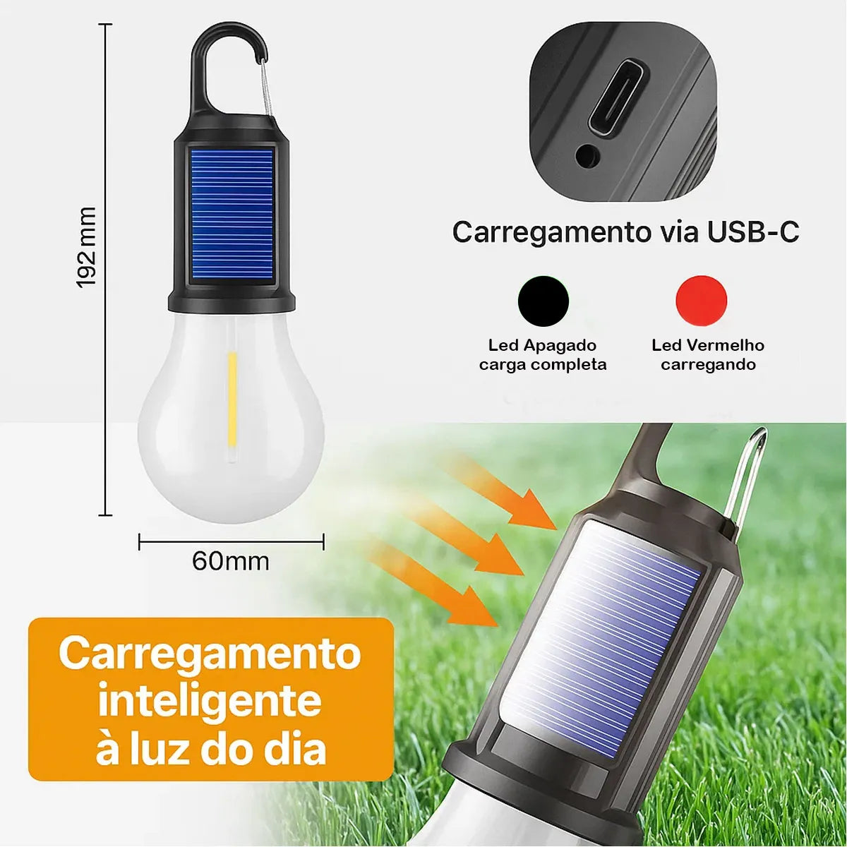 6x Lâmpada LED Movida A Energia Solar LOMBARD