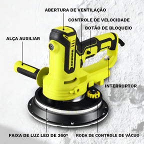 Lixadeira De Parede Elétrica Profissional Teto 900w Com Fita De Luz Led Saco Para O Pó Ajuste Da Velocidade Desoon