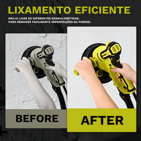 Lixadeira De Parede Elétrica Profissional Teto 900w Com Fita De Luz Led Saco Para O Pó Ajuste Da Velocidade Desoon