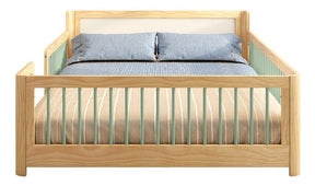 Cama Infantil Casal Montessoriano Wave Com Rattan Casatema
