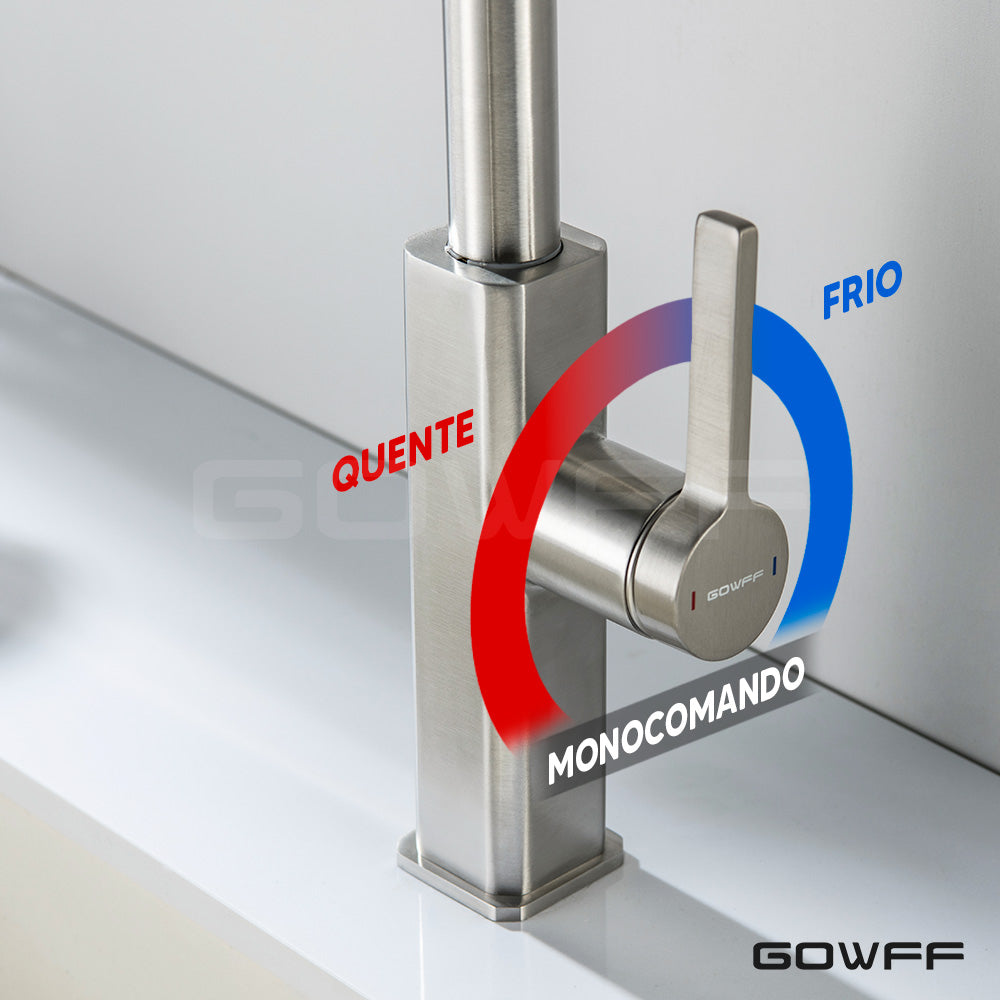 Torneira Misturador Gourmet Cozinha Monocomando Aço Escovado