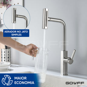 Torneira Misturador Gourmet Cozinha Monocomando Aço Escovado