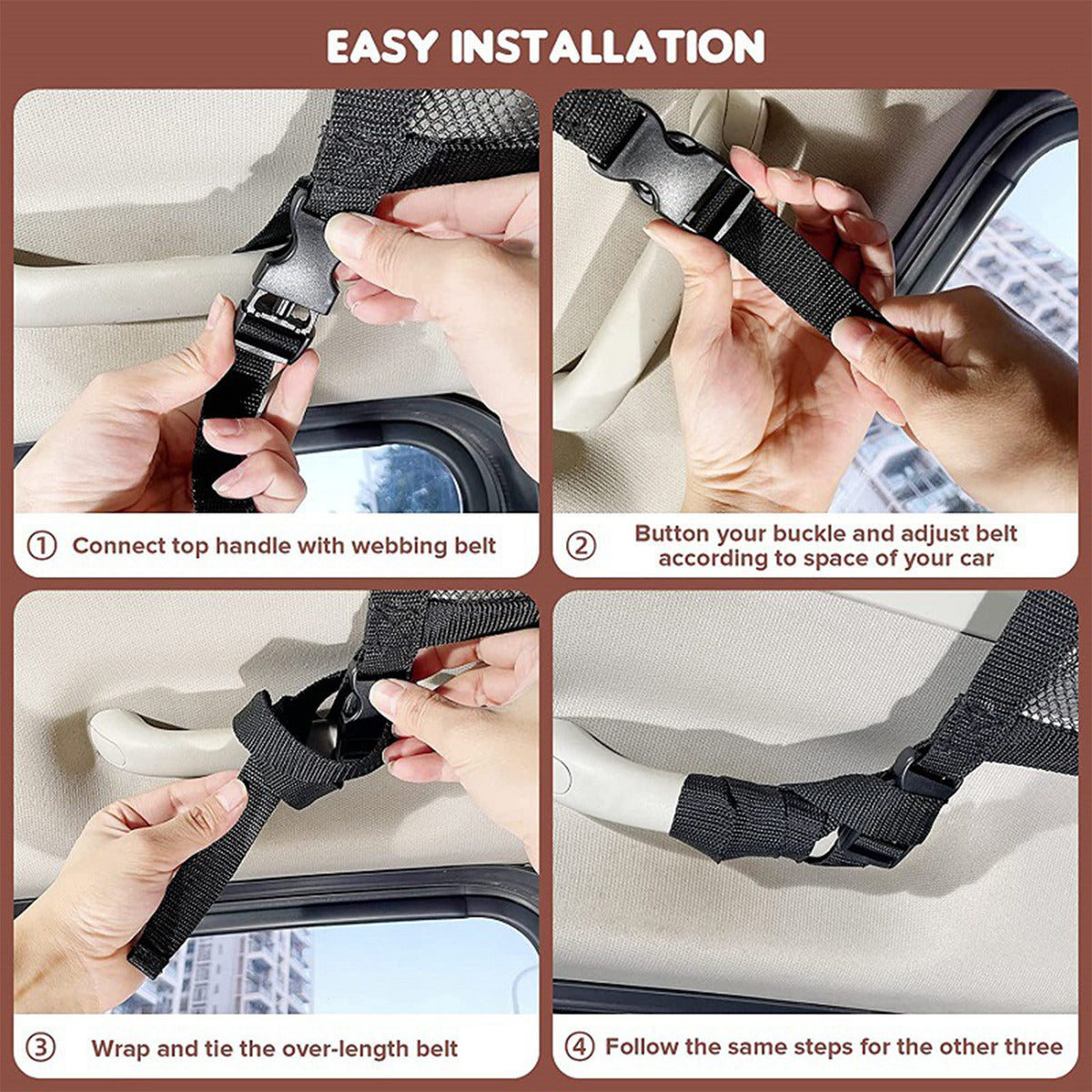 Rede de Armazenamento de Bolso para Teto de Carro