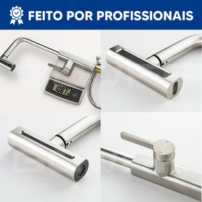 Torneira Misturador Gourmet Cozinha Monocomando Aço Escovado