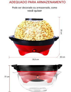 Máquina De Pipoca, Óleo Quente De Agitação Automática 2 Em 1 - Bivolt