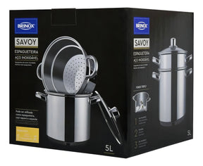 Panela Espagueteira 5 Litros 20 Cm Aço Inox Macarrão Brinox