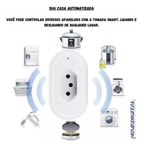 Kit 4 Tomada Inteligente Wifi Liga E Desliga 10a Alexa Home
