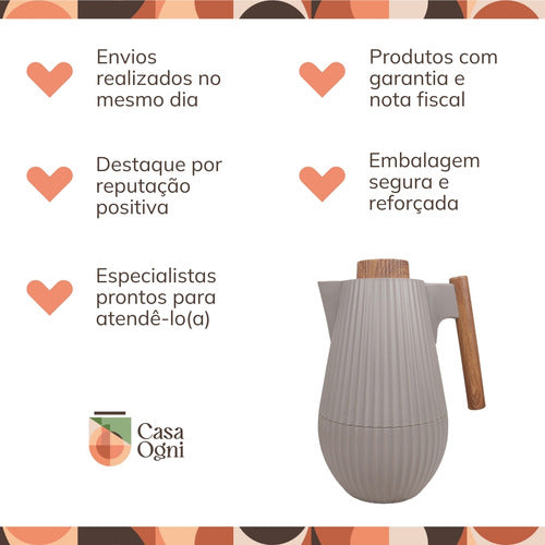 Garrafa Térmica Para Café Chá 1000ml Canelada Resistente