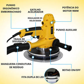 Lixadeira De Parede Knakasaki 1000w Com Led E Aspirador