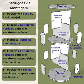 Estante Prateleira Giratória Livro Brinquedo E Infantil