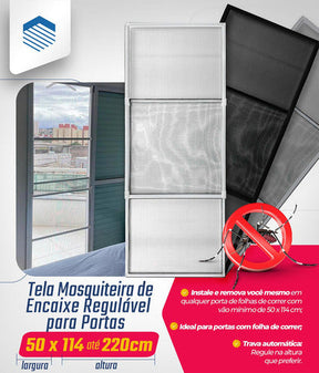Tela Mosquiteira De Encaixe Regulável Proteção Para Portas