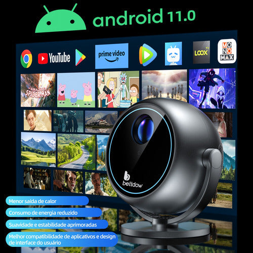 Mini Projetor Selado Portátil Bettdow 11000lúmens 1080p Fhd