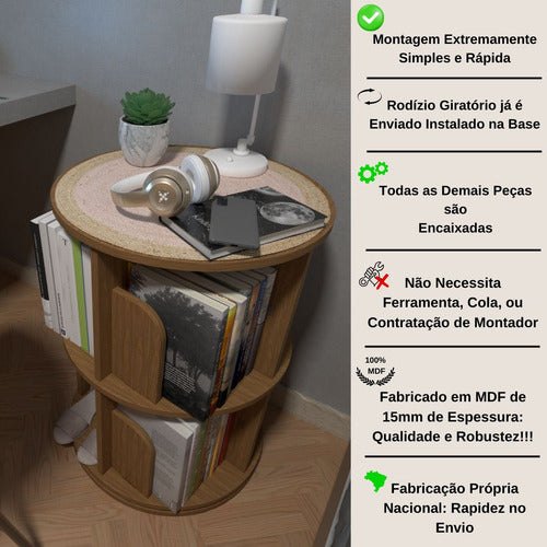 Estante Prateleira Giratória Livro Brinquedo E Infantil