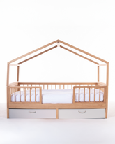 Cama Casinha Evolutiva com Gavetões Off white