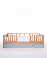 Cama Montessori Evolutiva + Gavetões Azuis