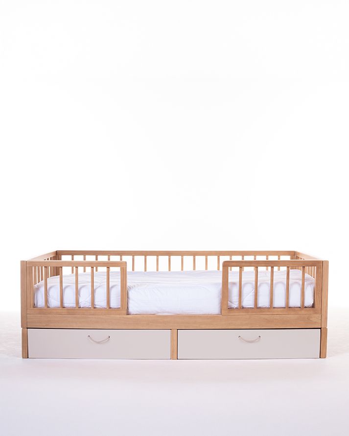 Cama Montessori Evolutiva + Gavetões Off White