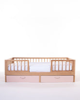 Cama Montessori Evolutiva + Gavetões Rosas