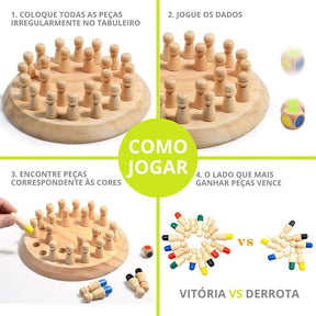 Jogo de Memória em Madeira - Montessori Brinquedos