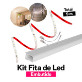 Kit de 3 Perfil Led Embutido de 3m [TOTAL 9m]