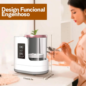 Limpador De Pincel De Maquiagem 3 Em 1 | Secador Elétrico Automático De Pincéis