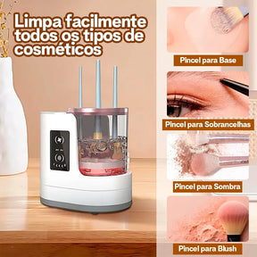 Limpador De Pincel De Maquiagem 3 Em 1 | Secador Elétrico Automático De Pincéis