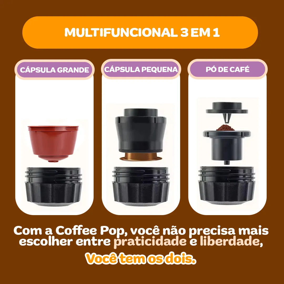 Kit Mini Máquina Coffee Pop + 60 Cápsulas Dolce Gusto