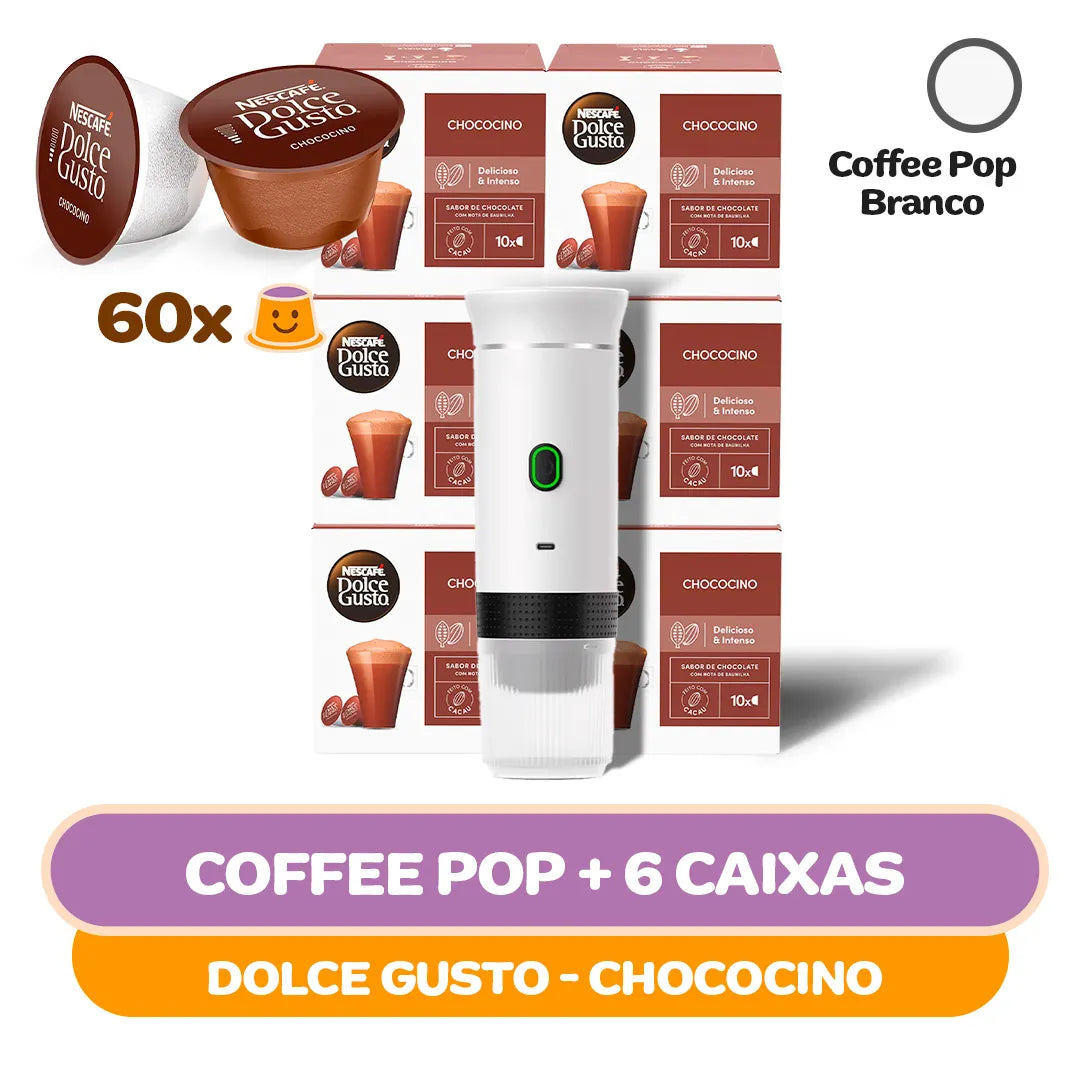 Kit Mini Máquina Coffee Pop + 60 Cápsulas Dolce Gusto