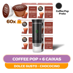 Kit Mini Máquina Coffee Pop + 60 Cápsulas Dolce Gusto