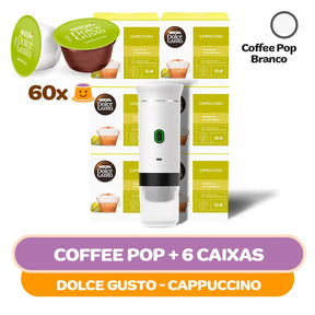 Kit Mini Máquina Coffee Pop + 60 Cápsulas Dolce Gusto