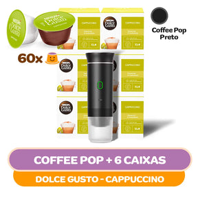 Kit Mini Máquina Coffee Pop + 60 Cápsulas Dolce Gusto
