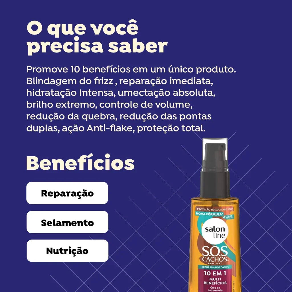 Óleo SOS Cachos 10 em 1 Multibenefícios 42ml