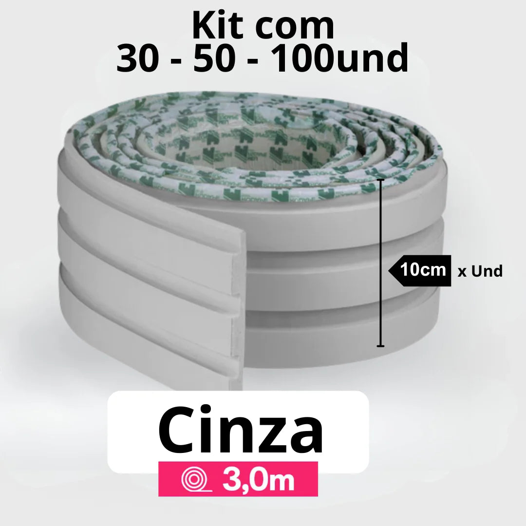 Kit Painel Ripado Autocolante 3M Laminado