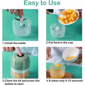 Mini Processador Elétrico de Alimentos Portátil