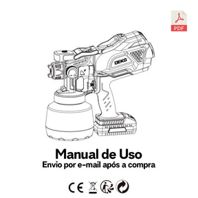 Pulverizador de Tinta DEKO 220V Versão Bateria ou Com Fio | Kit com até 17 Itens | DIY