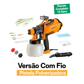 Pulverizador de Tinta DEKO 220V Versão Bateria ou Com Fio | Kit com até 17 Itens | DIY