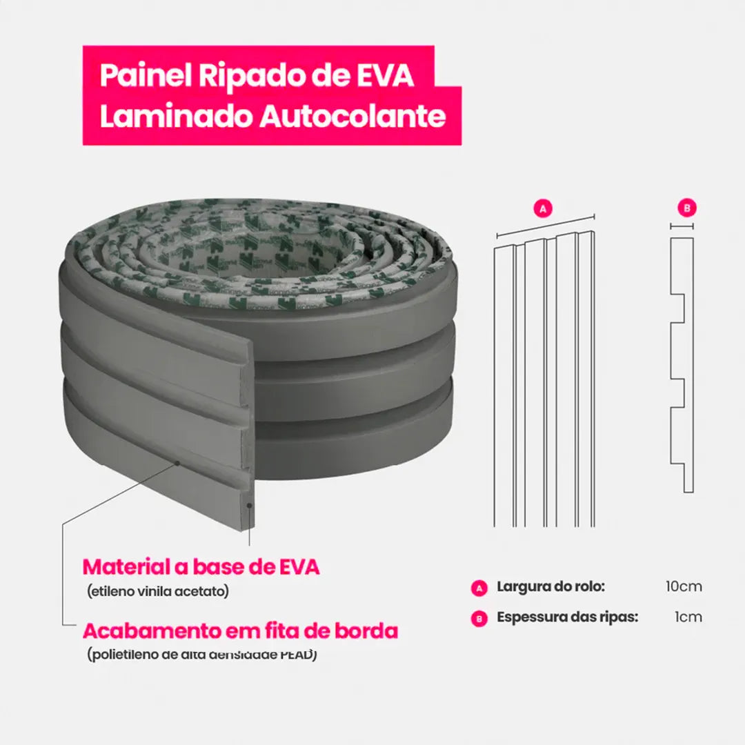Kit Painel Ripado Autocolante 3M Laminado | LINHA PREMIUM | DIY