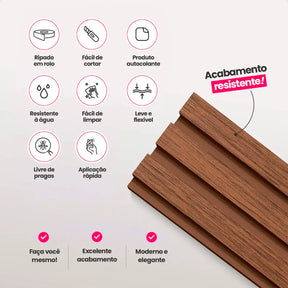Kit Painel Ripado Autocolante 3M Laminado
