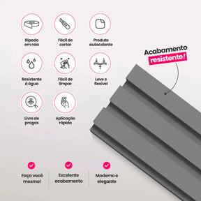 Kit Painel Ripado Autocolante 3M Laminado | LINHA PREMIUM | DIY