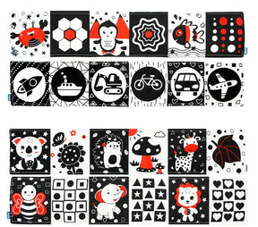 Livro De Pano Preto E Branco De Alto Contraste Para Bebês