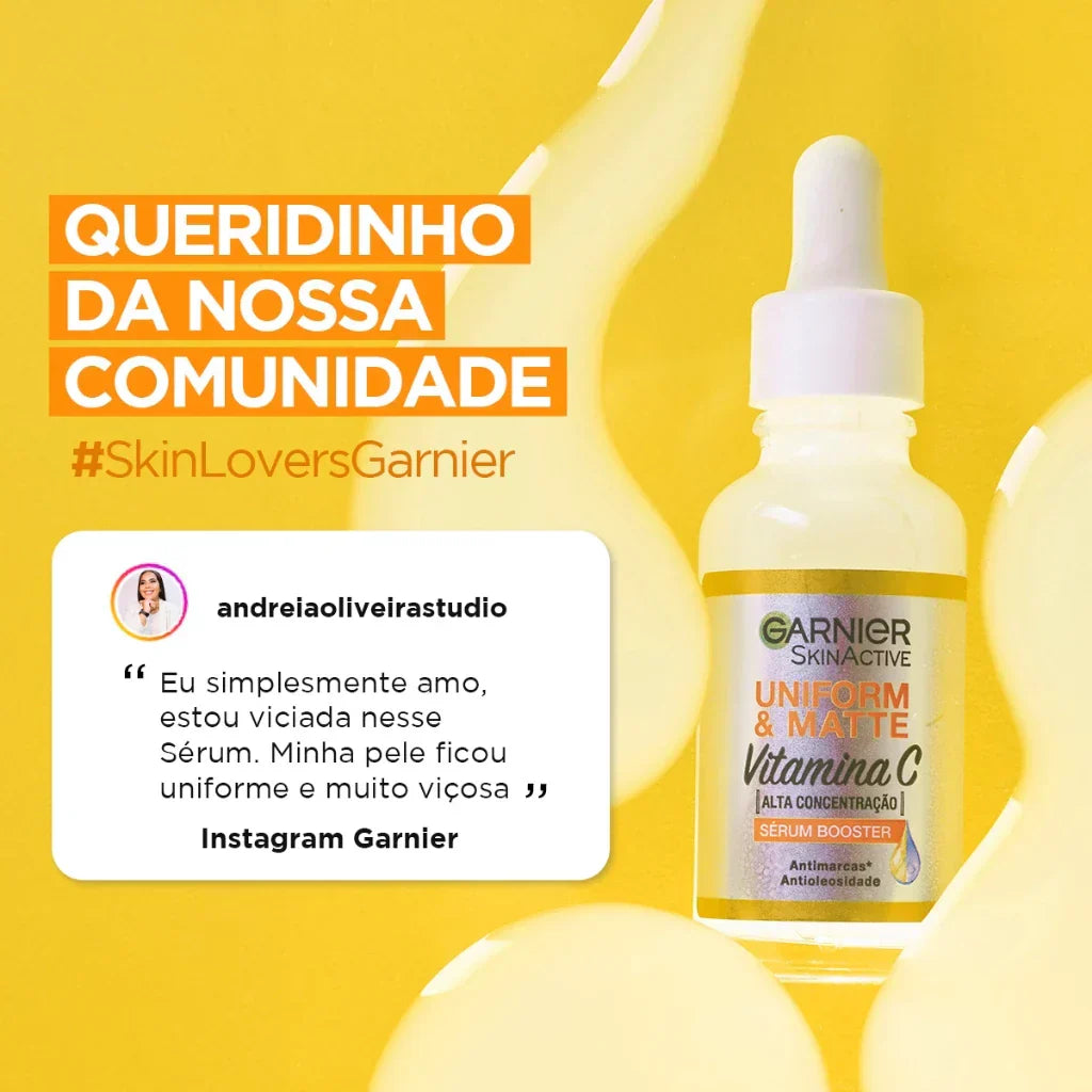 Sérum Facial Antimarcas Garnier Uniform & Matte Vitamina C, 15ml