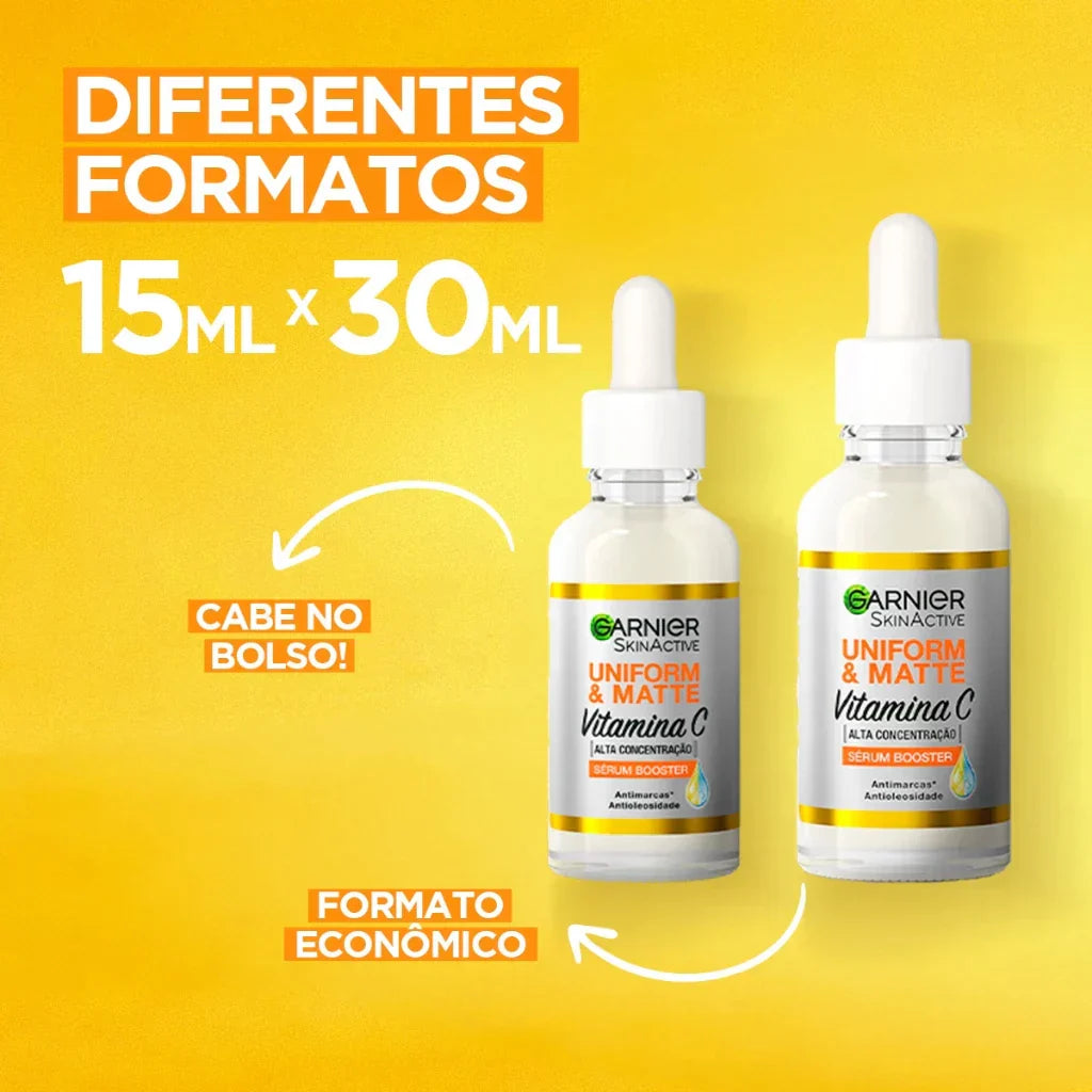 Sérum Facial Antimarcas Garnier Uniform & Matte Vitamina C, 15ml